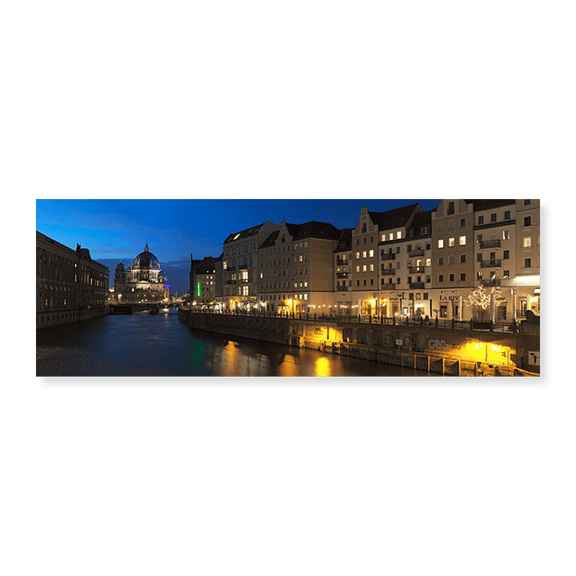 Art Print (Unframed), Berlin Cathedral and Nikolaiviertel at Spree River by Panoramic Images, 24" x 8"