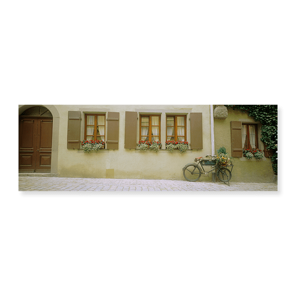 Art Print (Unframed), Bicycle outside a house by Panoramic Images, 24" x 8"