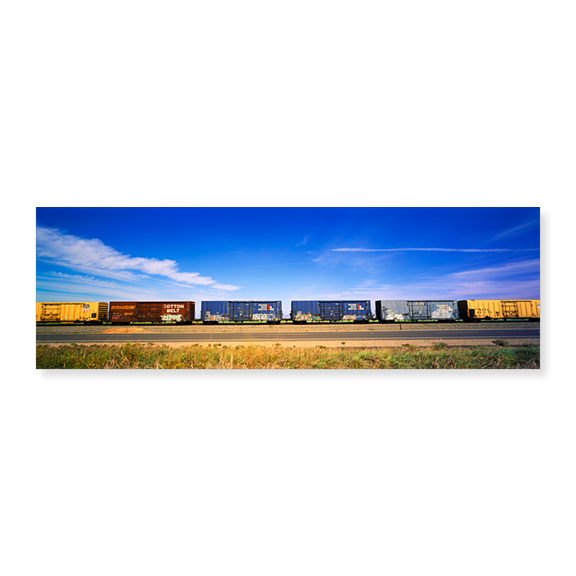 Art Print (Unframed), Boxcars Railroad CA by Panoramic Images, 24" x 8"