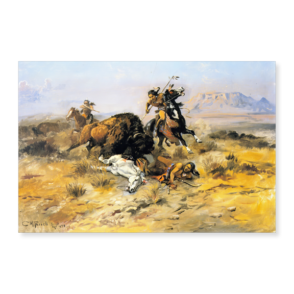 Art Print (Unframed), Buffalo Hunt 1898 by Charles Marion Russell, 16" x 20"