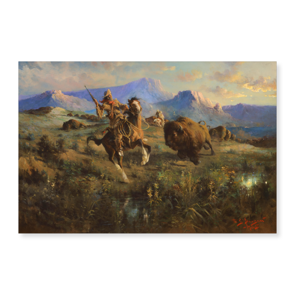 Art Print (Unframed), Buffalo Hunt 1905 by Edgar Samuel Paxson, 18" x 24"