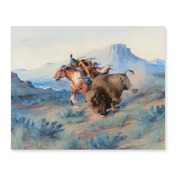 Art Print (Unframed), Buffalo Hunt by Edgar Samuel Paxson, 18" x 24"