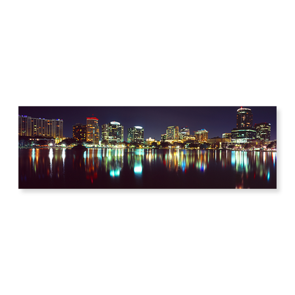 Art Print (Unframed), Buildings at night by Panoramic Images, 24" x 8"