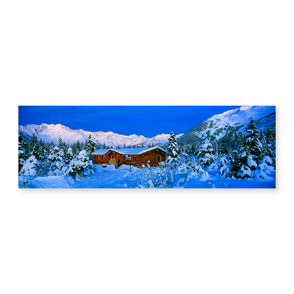 Art Print (Unframed), Cabin Mount Alyeska by Panoramic Images, 24" x 8"