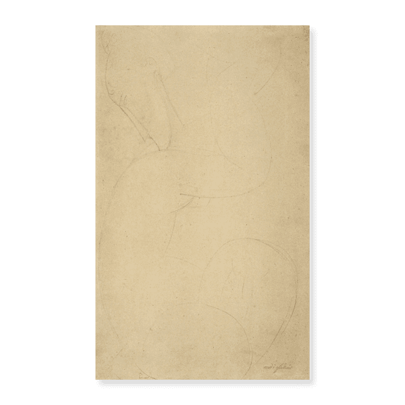 Art Print (Unframed), Caryatid Graphite Drawing by Amedeo Modigliani, 15" x 24"
