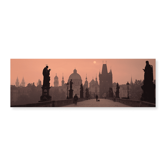 Art Print (Unframed), Charles Bridge at dusk with the Church of St. Fran by Panoramic Images, 24" x 8"