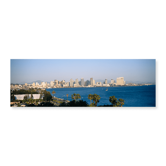 Art Print (Unframed), City at the waterfront by Panoramic Images, 24" x 8"