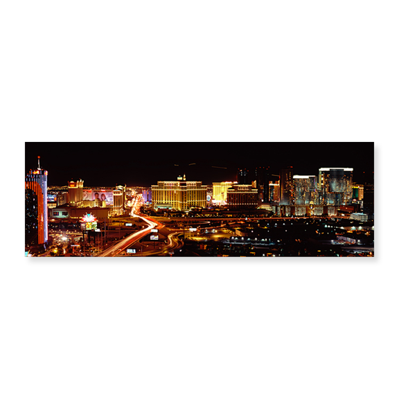 Art Print (Unframed), City lit up at night by Panoramic Images, 24" x 8"