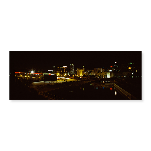 Art Print (Unframed), City lit up at night by Panoramic Images, 24" x 8"