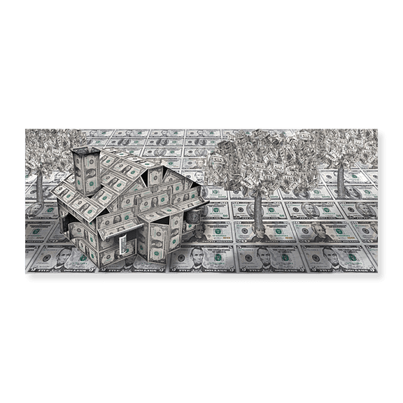 Art Print (Unframed), Dollar house with money tree by Panoramic Images, 10" x 16"
