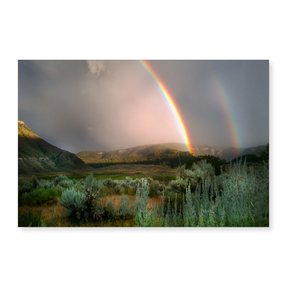 Art Print (Unframed), Double Rainbow from Lower Mammoth, Yellowstone National Park by The Yellowstone Collection, 16" x 20"