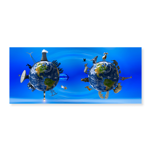 Art Print (Unframed), Earth with circle of props by Panoramic Images, 15" x 24"