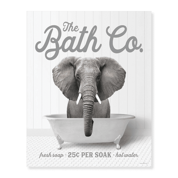 Art Print (Unframed), Elephant 25 Cents per Soak by lettered & lined, 16" x 20"