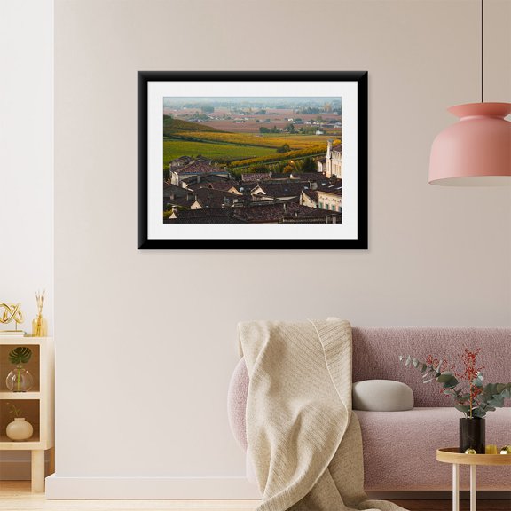 Art Print (Unframed), Elevated town view with vineyards by Panoramic Images, 16" x 20"