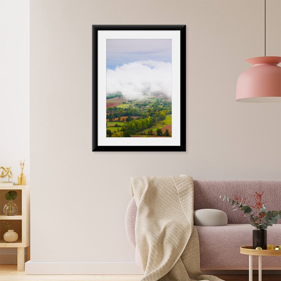 Art Print (Unframed), Elevated view of the Cerou Valley from Place de la Bride in fog by Panoramic Images, 16" x 20"