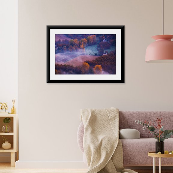 Art Print (Unframed), Elevated view of the Dordogne River Valley in fog from the Belvedere de la Barre at dawn by Panoramic Images, 16" x 20"