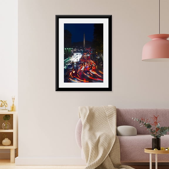 Art Print (Unframed), Elevated view of traffic on the road at night viewed from Eglise Madeleine church by Panoramic Images, 16" x 20"
