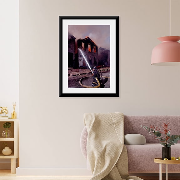 Art Print (Unframed), Firefighter during a rescue operation by Panoramic Images, 16" x 20"