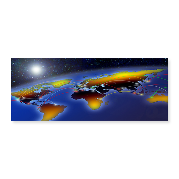 Art Print (Unframed), Flight plan marked on a globe by Panoramic Images, 10" x 16"