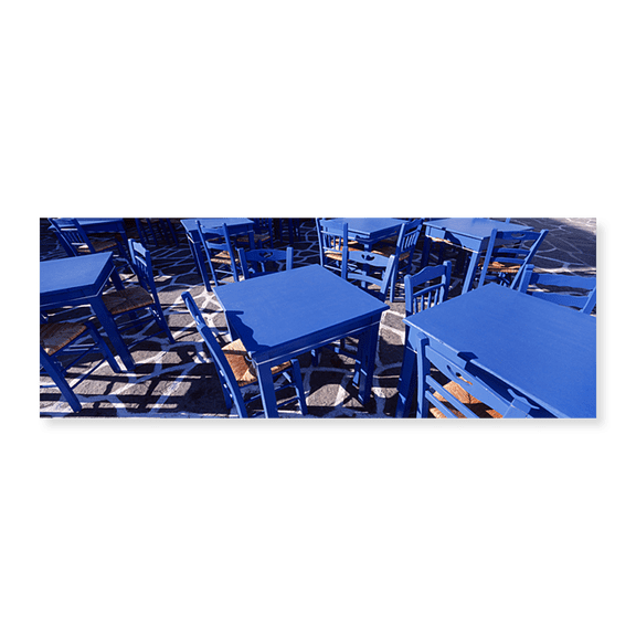 Art Print (Unframed), High angle view of tables and chairs at a sidewalk by Panoramic Images, 24" x 8"