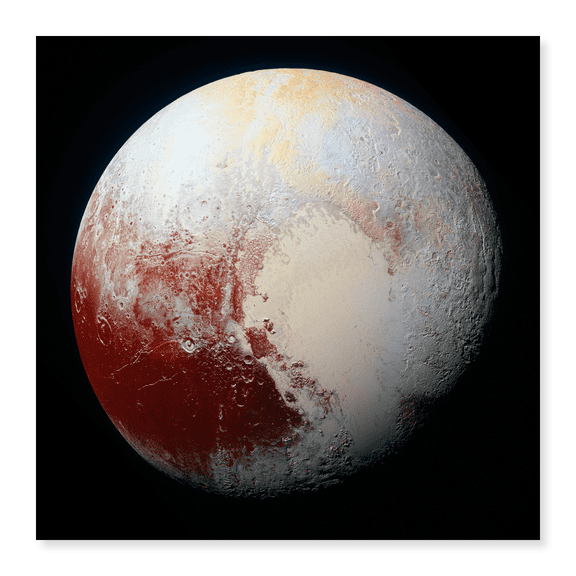 Art Print (Unframed), High-resolution Enhanced Color View of Pluto by NASA, 16" x 20"
