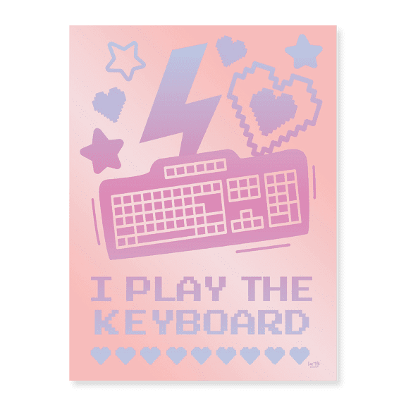 Art Print (Unframed), I Play the Keyboard by Lux + Me Designs, 16" x 20"