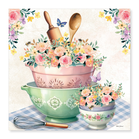 Art Print (Unframed), In the Kitchen Colander and Bowls by Nicole DeCamp, 18" x 24"