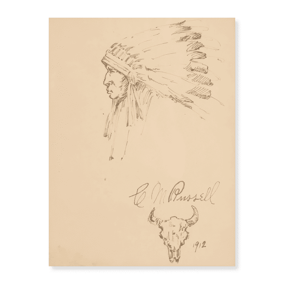 Art Print (Unframed), Indian Chief 1912 by Charles Marion Russell, 16" x 20"
