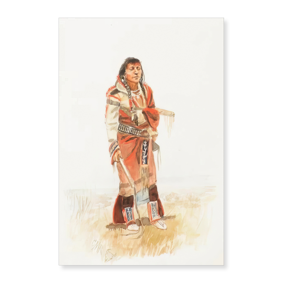 Art Print (Unframed), Indian with Quirt by Charles Marion Russell, 16" x 20"