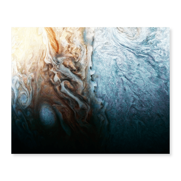 Art Print (Unframed), Jupiter Where Multiple Atmospheric Conditions appear to Collide by NASA, 16" x 20"