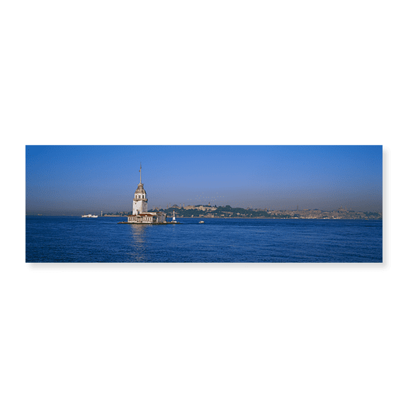 Art Print (Unframed), Lighthouse in the sea with mosque in the backgroun by Panoramic Images, 24" x 8"