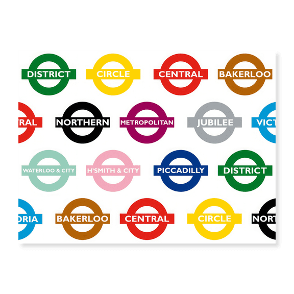 Art Print (Unframed), London Underground Tube Signs Travel Poster by Vintage Travel Poster, 16" x 20"