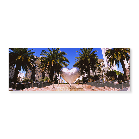 Art Print (Unframed), Low angle view of a heart shape sculpture on the s by Panoramic Images, 24" x 8"