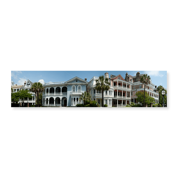 Art Print (Unframed), Low angle view of houses along a street by Panoramic Images, 24" x 8"