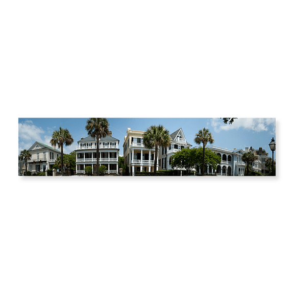Art Print (Unframed), Low angle view of houses along a street by Panoramic Images, 24" x 8"