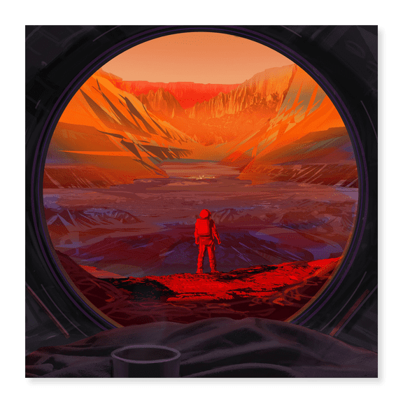 Art Print (Unframed), NASA JPL Artist Concept Astronaut Stands on Mars by NASA, 18" x 24"