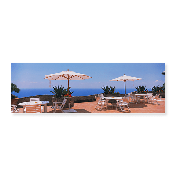 Art Print (Unframed), Patio umbrellas in a cafe by Panoramic Images, 24" x 8"