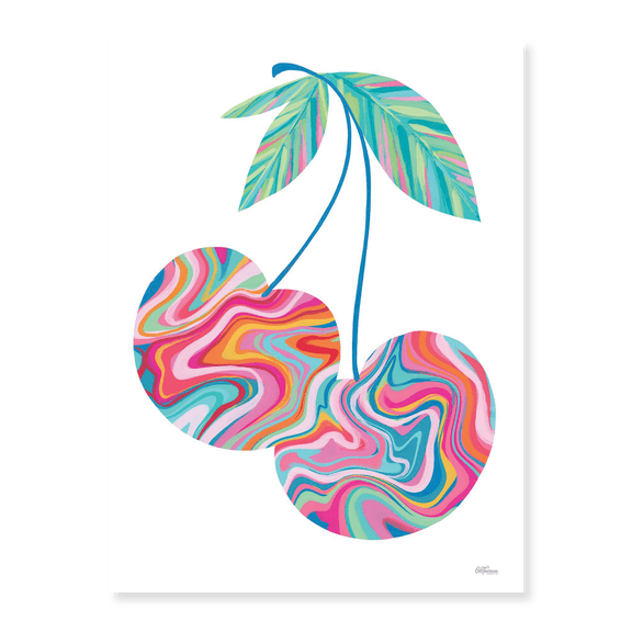 Art Print (Unframed), Pop Cherries by Cat Thurman Designs, 18" x 24"