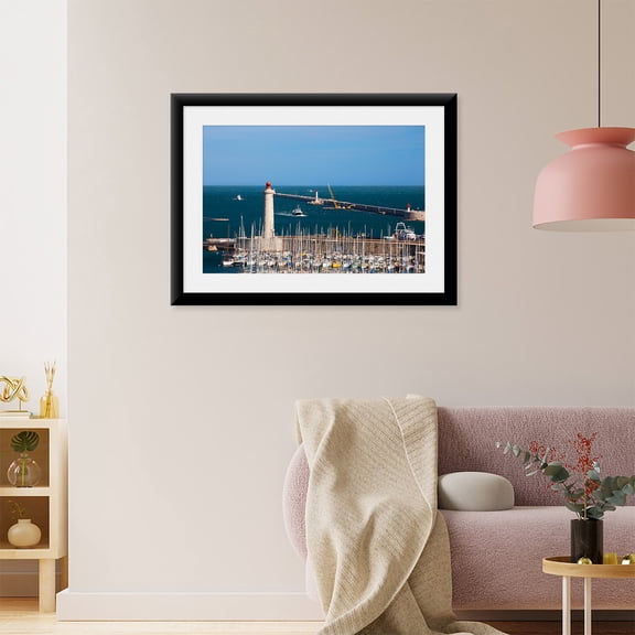 Art Print (Unframed), Port with the Mole St-Louis pier lighthouse by Panoramic Images, 16" x 20"