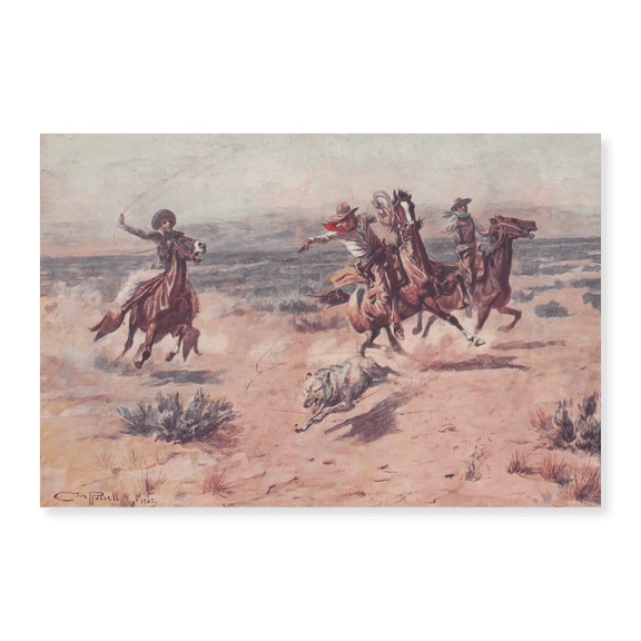 Art Print (Unframed), Roping a Wolf 1907 by Charles Marion Russell, 18" x 24"