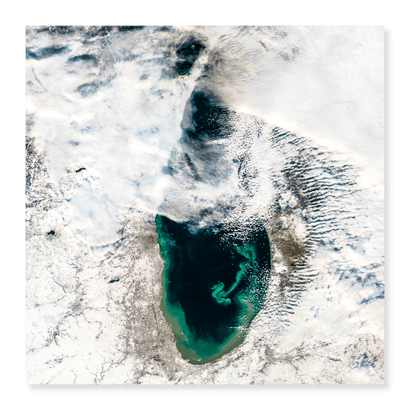 Art Print (Unframed), Sediment Transforms Lake Michigan Viewed from Space by NASA, 16" x 20"