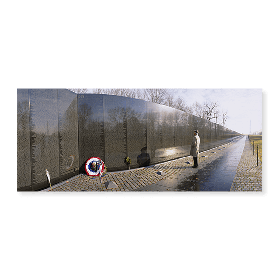 Art Print (Unframed), Side profile of a person standing in front of a wa by Panoramic Images, 15" x 24"