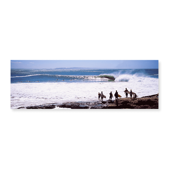Art Print (Unframed), Silhouette of surfers standing on the beach by Panoramic Images, 30" x 10"