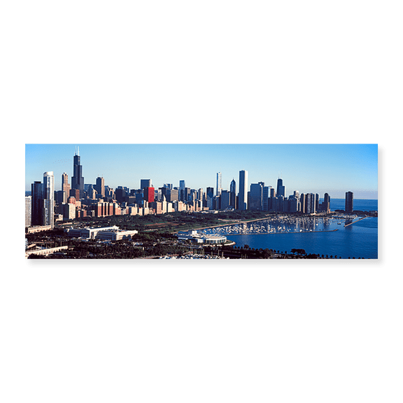 Art Print (Unframed), Skyscrapers at the waterfront by Panoramic Images, 24" x 8"