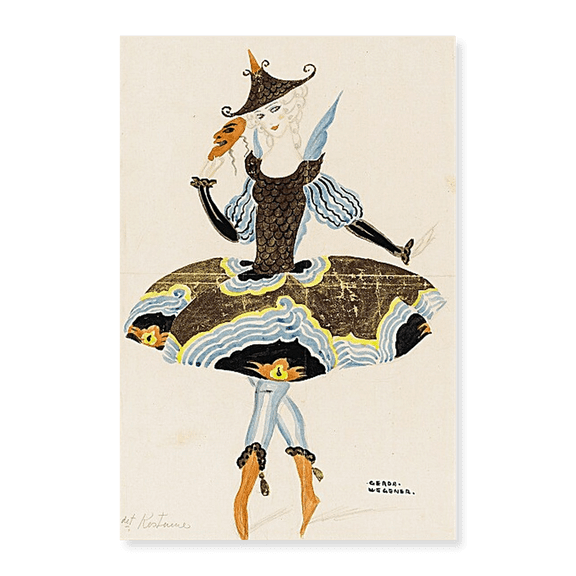 Art Print (Unframed), Solo dancer Ulla Poulsen in an oriental costume by Gerda Wegener, 18" x 24"
