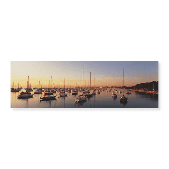 Art Print (Unframed), Sunset & harbor Chicago IL USA by Panoramic Images, 24" x 8"