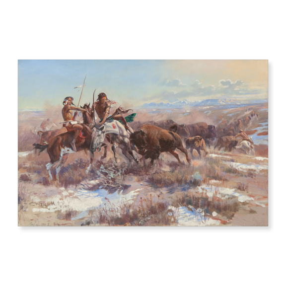 Art Print (Unframed), The Wounded Buffalo by Charles Marion Russell, 16" x 20"