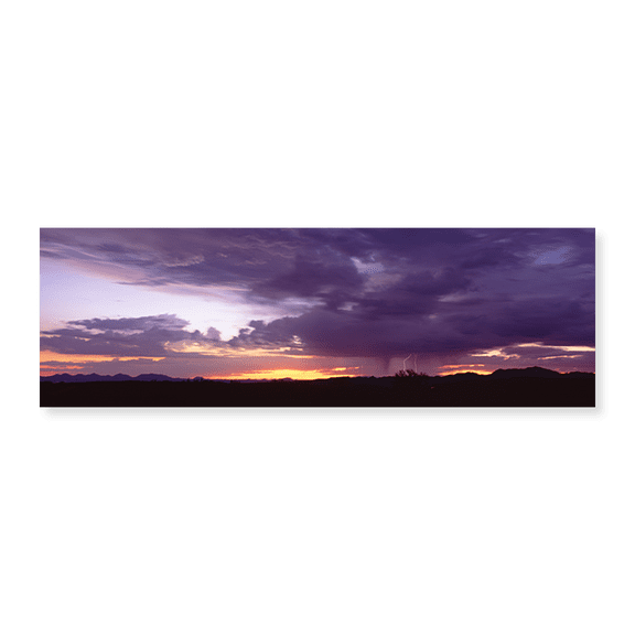 Art Print (Unframed), Thunderstorm clouds at sunset by Panoramic Images, 36" x 12"