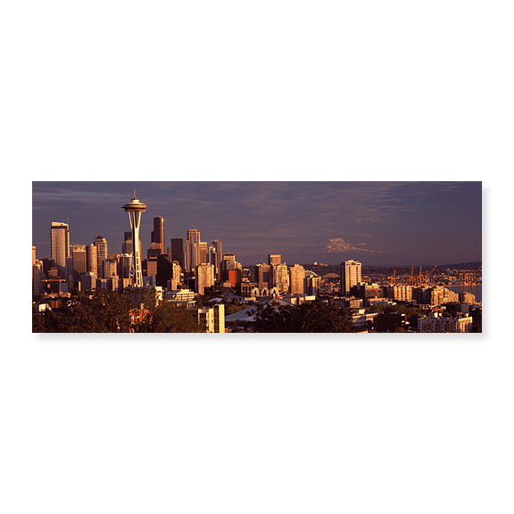 Art Print (Unframed), View of Space Needle and surrounding buildings by Panoramic Images, 24" x 8"