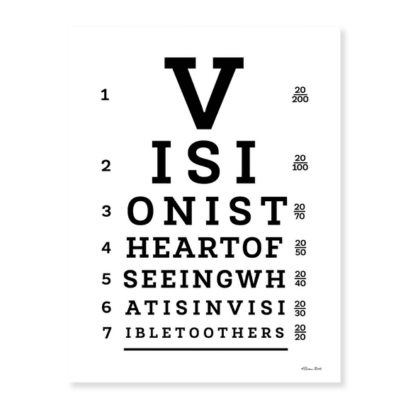 Art Print (Unframed), Vision Eye Chart by Susan Ball, 18" x 24"